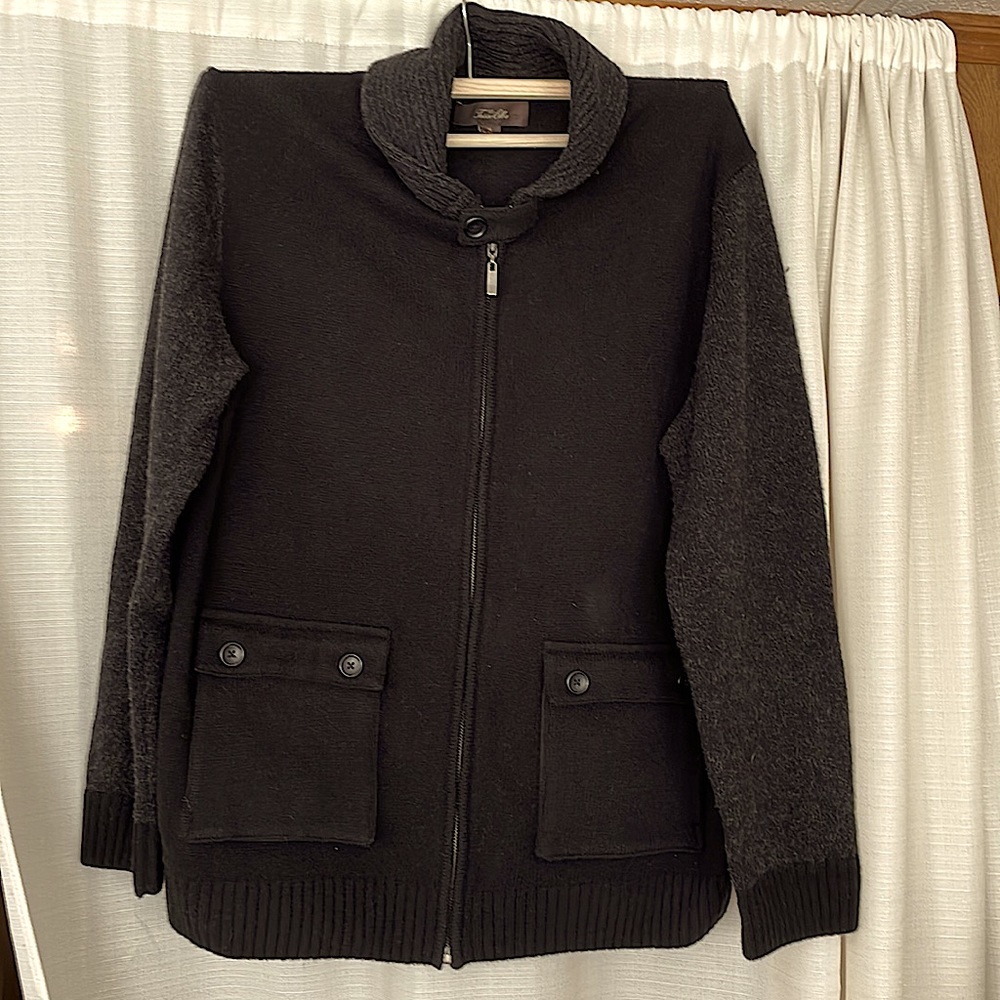 Wool zip up sweater